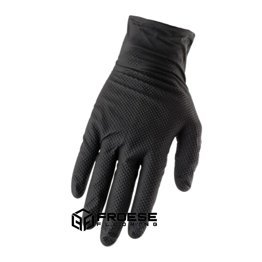 8mil Nitrile Textured Gloves Black LG(50 PACK)