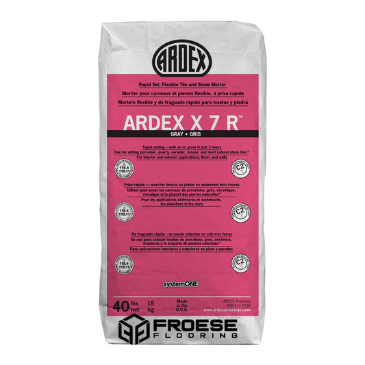 Ardex - X 7 R Rapid-Set Flexible Tile & Stone Mortar, Gray - 40 lb.