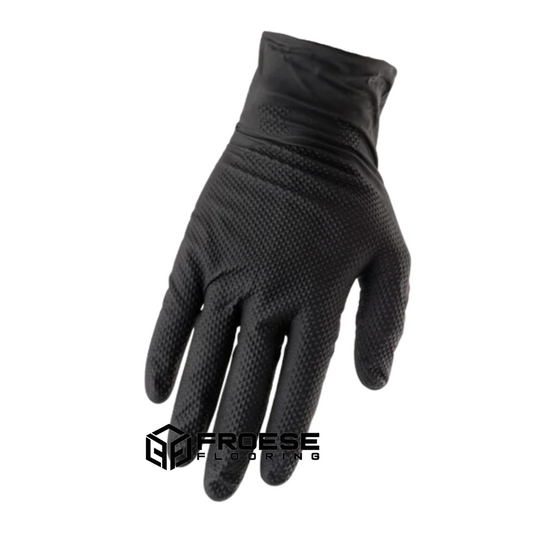 8mil Nitrile Textured Gloves Black LG (EACH)